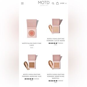 4 piece Makeup bundle New in Box MOTD 1 blush and 3 highlighting powders